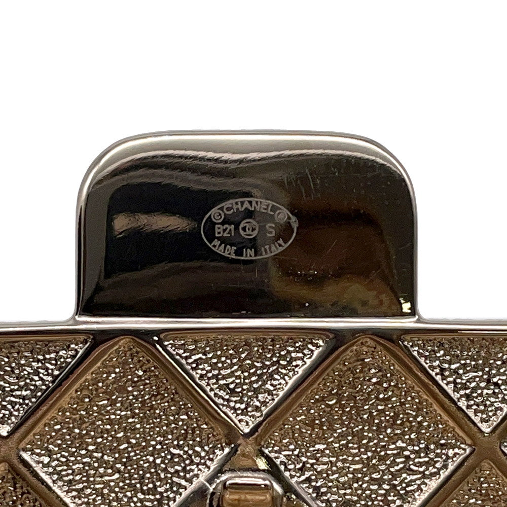 CHANEL Matelasse bag motif necklaceAB6135 Metal Leather Faux Pearl