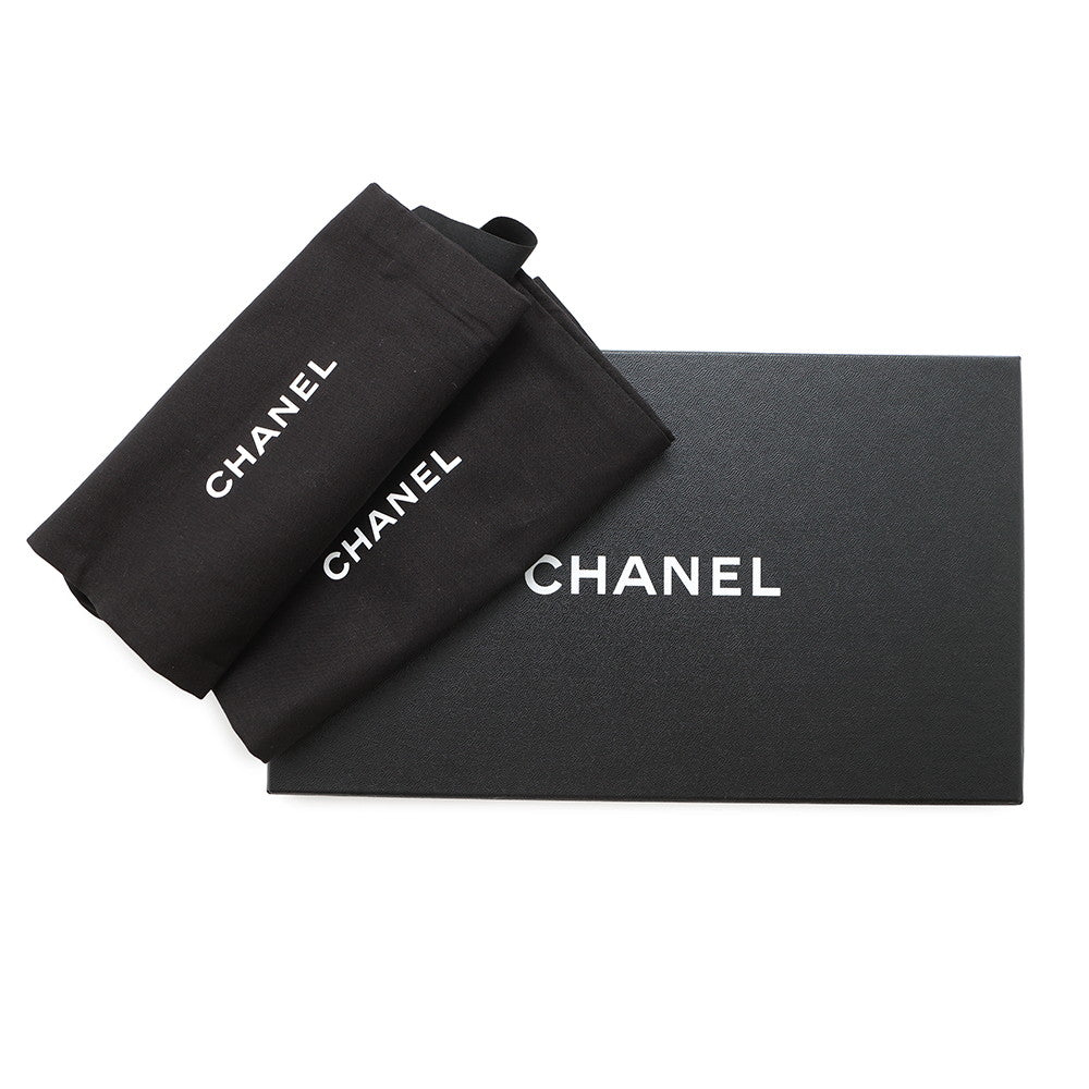 CHANEL Matelasse Ballerina Ballet Shoes BlackG40110 Lambskin Enamel Size 37H