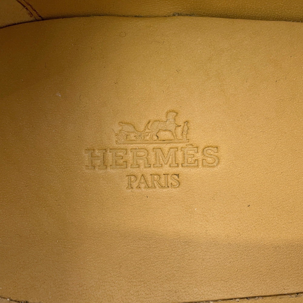 HERMES Ivy Mocassins Loafers White Leather Size 37H