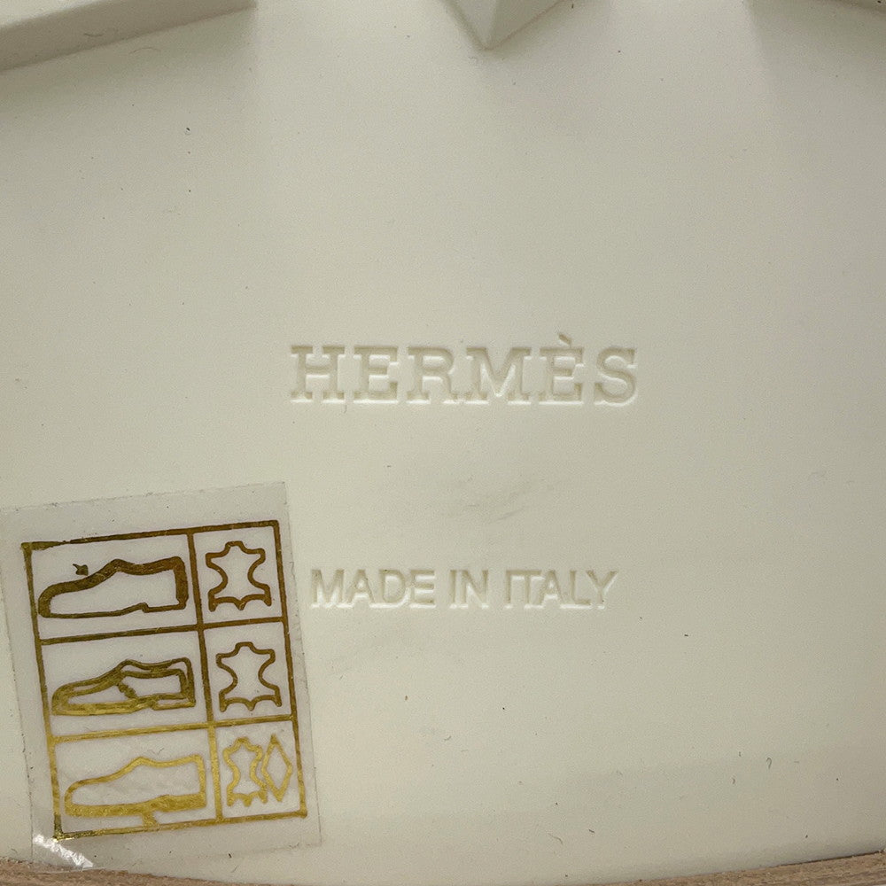 HERMES Ivy Mocassins Loafers White Leather Size 37H