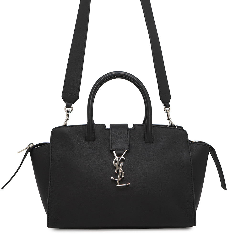 SAINT LAURENT PARIS Baby Downtown Cabas 2WAY Handbag Black436834 Leather
