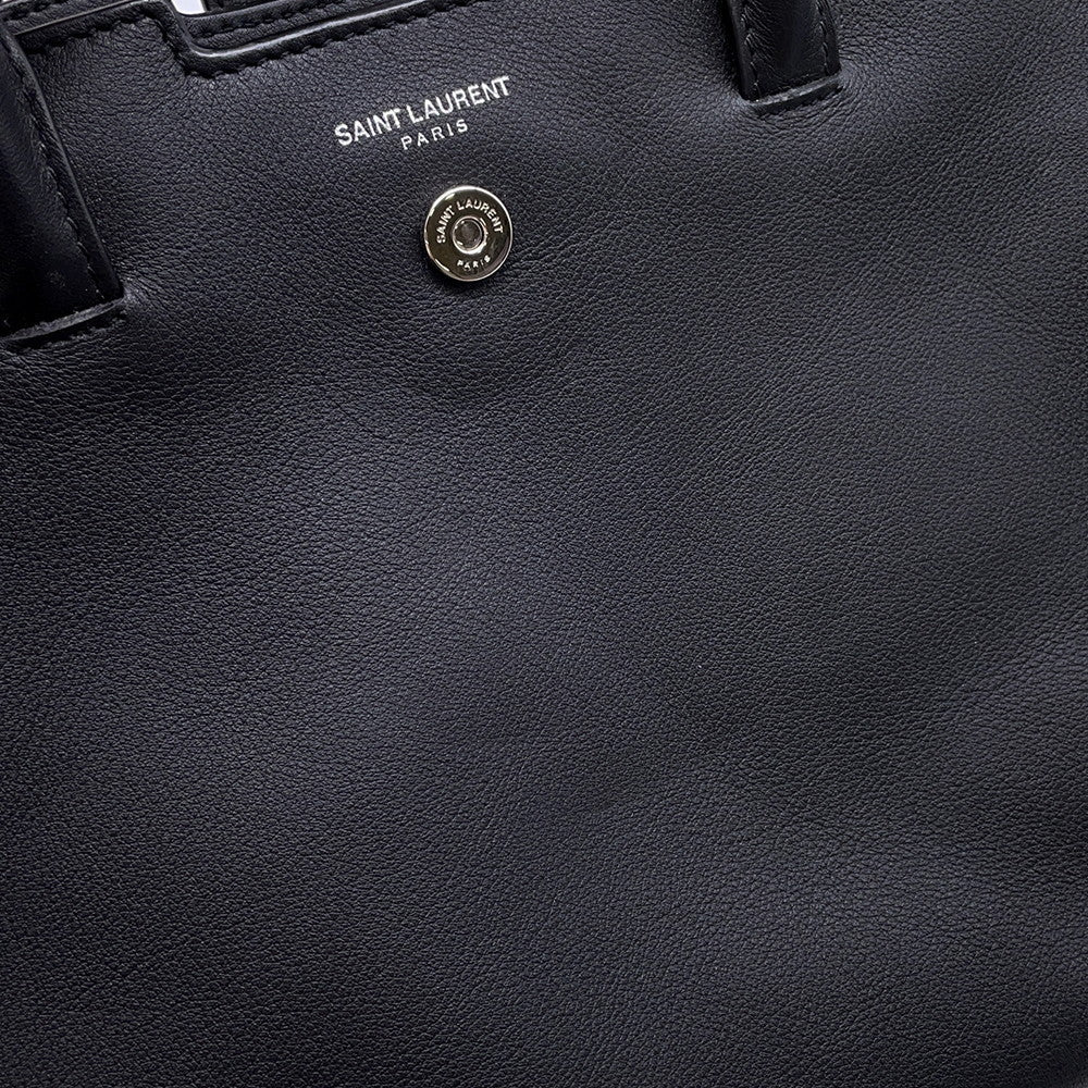 SAINT LAURENT PARIS Baby Downtown Cabas 2WAY Handbag Black436834 Leather