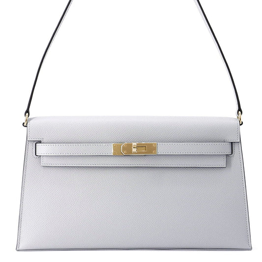 HERMES Kelly Elan Blue Glacier Epsom