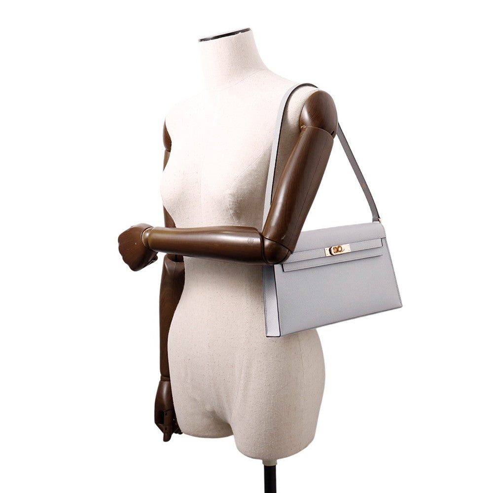 HERMES Kelly Elan Blue Glacier Epsom