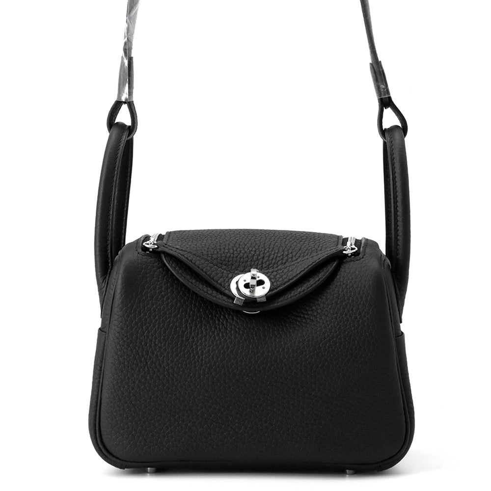 HERMES Lindy Black Taurillon Clemence Size Mini