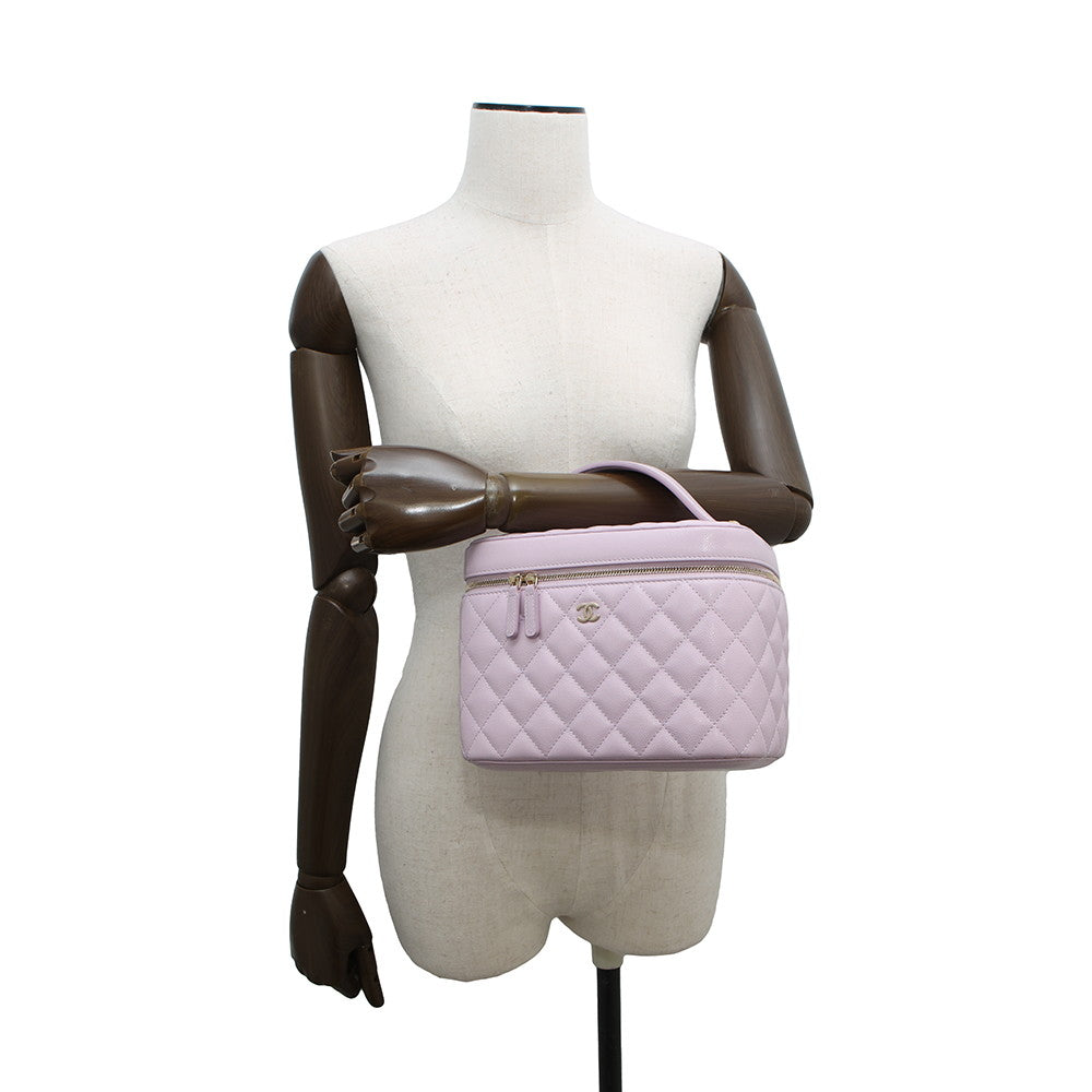 CHANEL Matelasse vanity bag Light PurpleAP2573 Caviar Leather