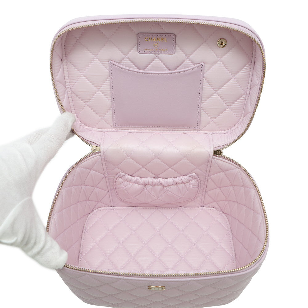 CHANEL Matelasse vanity bag Light PurpleAP2573 Caviar Leather