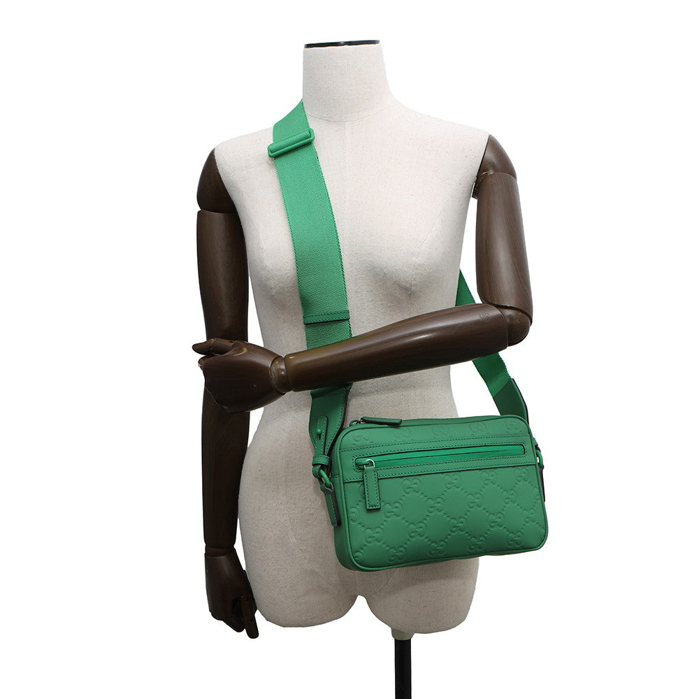 GUCCI GGIcon Shoulder Bag Green771293 GG rubber effect leather Size Small