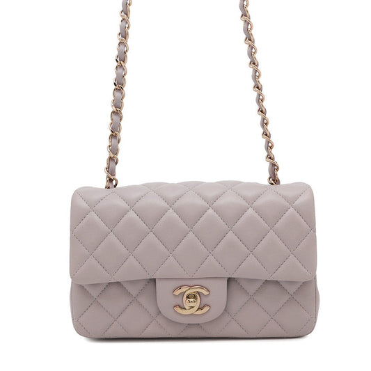 CHANEL Matelasse ChainShoulder Bag GrayA69900 Lambskin Size 20