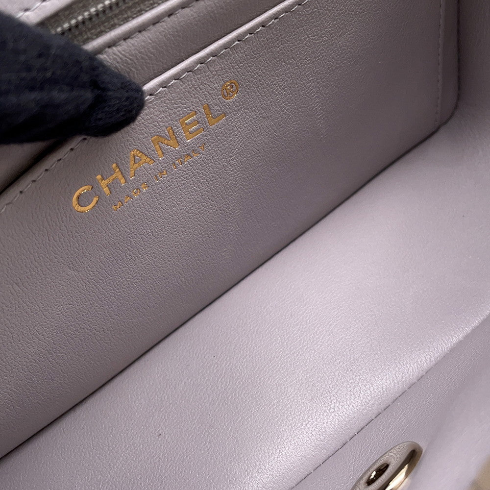CHANEL Matelasse ChainShoulder Bag GrayA69900 Lambskin Size 20
