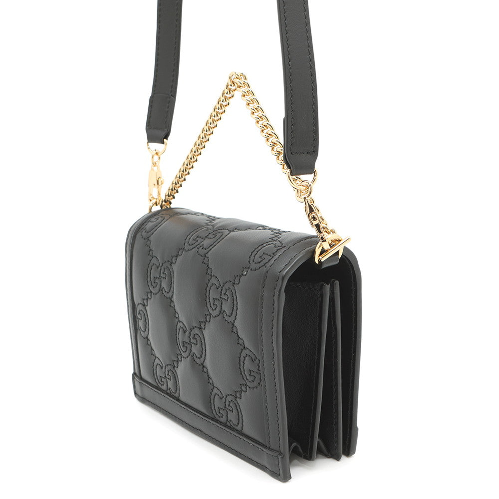 GUCCI GGMatelasse Mini Shoulder Bag Black723777 Leather