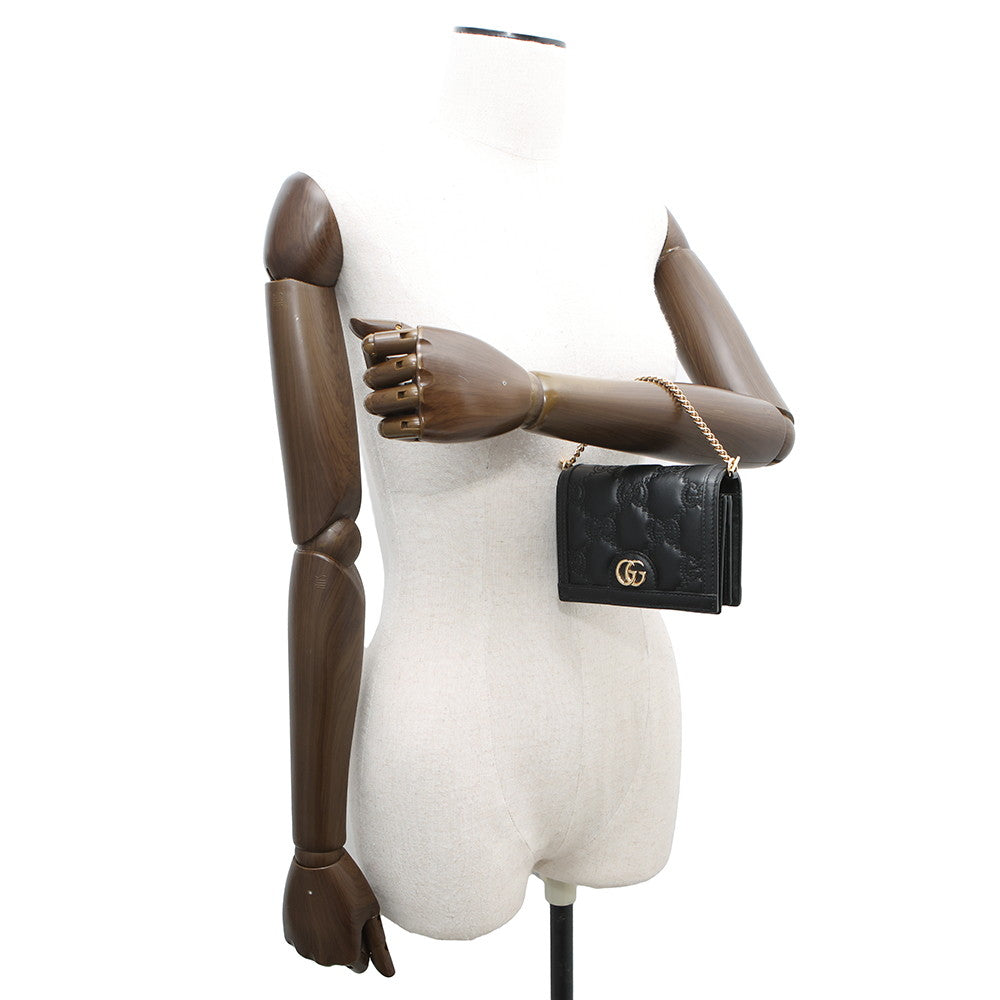 GUCCI GGMatelasse Mini Shoulder Bag Black723777 Leather