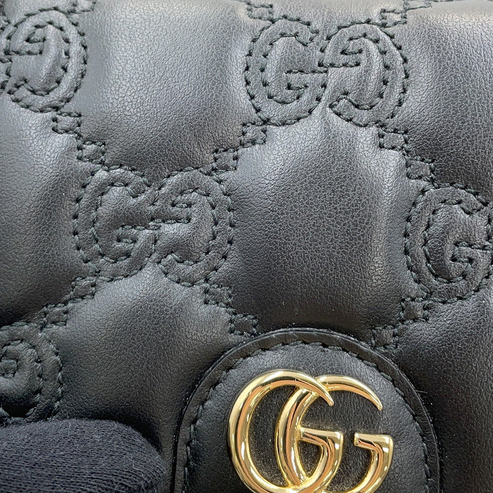 GUCCI GGMatelasse Mini Shoulder Bag Black723777 Leather