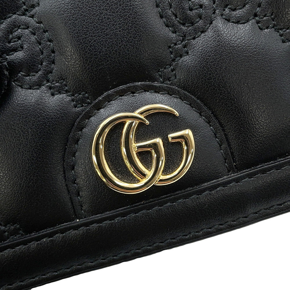 GUCCI GGMatelasse Mini Shoulder Bag Black723777 Leather