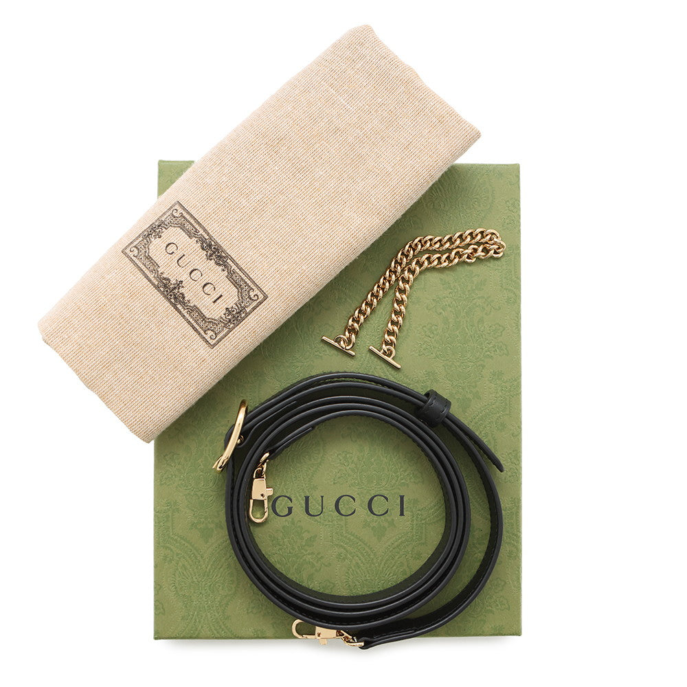 GUCCI GGMatelasse Mini Shoulder Bag Black723777 Leather