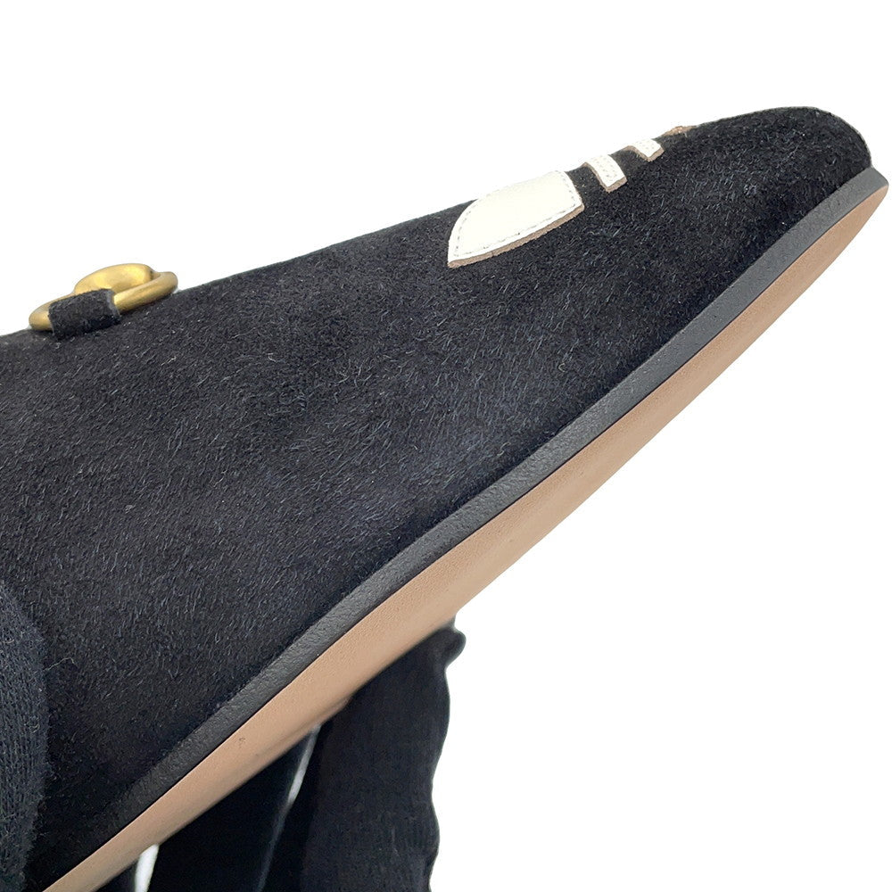 GUCCI Adidas collaboration Horsebit1955 mule slippers Black702211 Suede leather Size 36