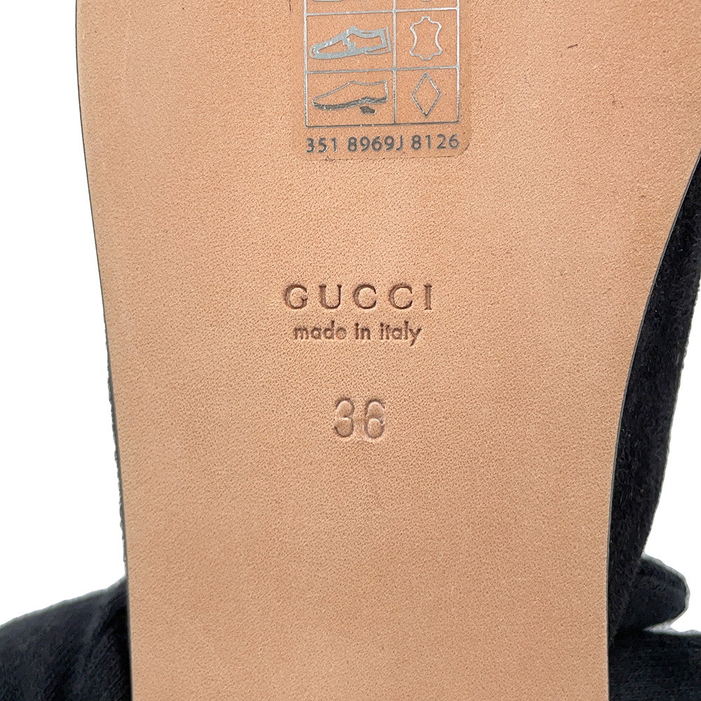GUCCI Adidas collaboration Horsebit1955 mule slippers Black702211 Suede leather Size 36