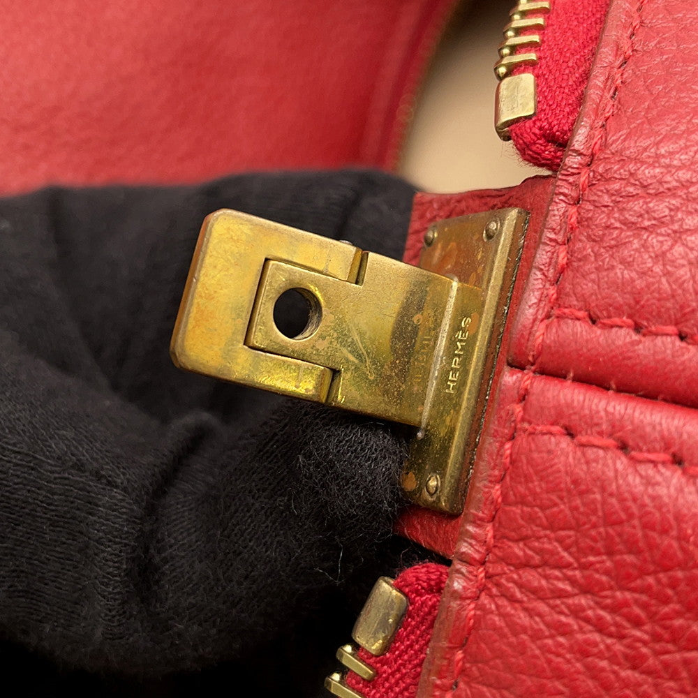 HERMES Victoria Red Taurillon Clemence Size 50