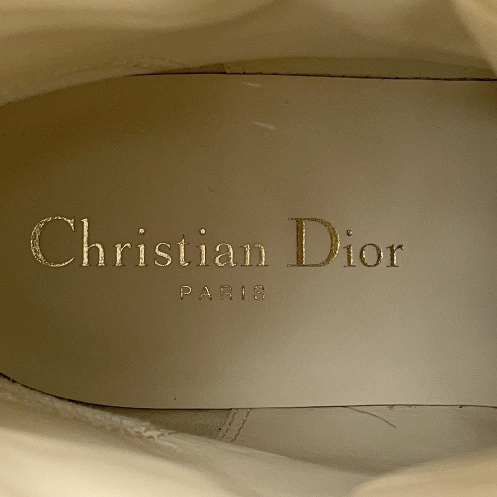 Dior D-LEADER Cannage Mid-Length Boots IvoryKDI733CQC Calf Leather Size 38