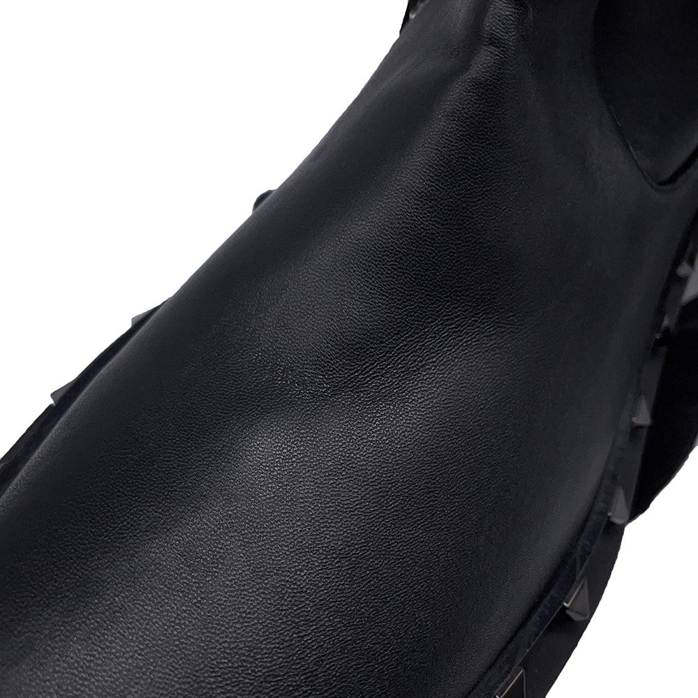 Valentino Garavani Studded long boots Black Leather Size 35