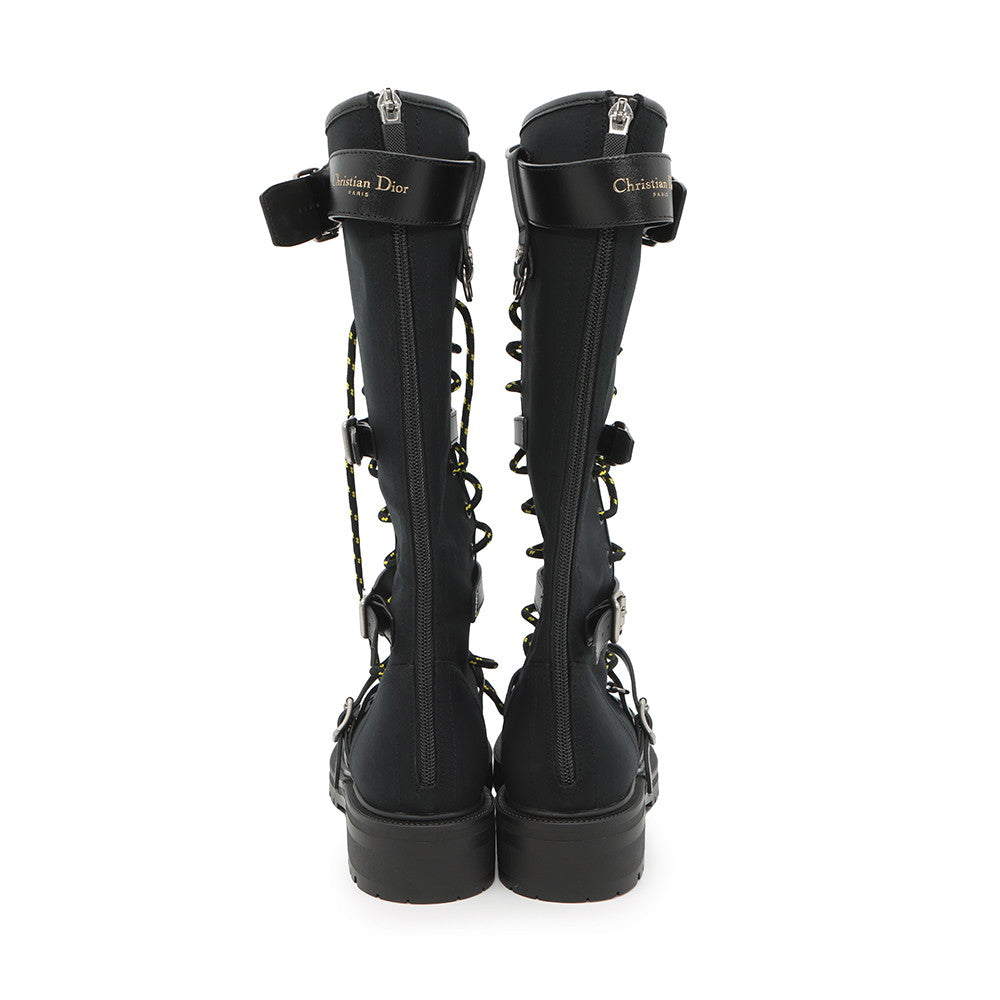 Dior DIORANGER long boots Black Canvas Leather Size 38