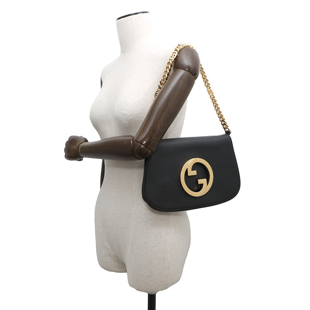 GUCCI Blondie 2WAY Shoulder Black699268 Leather Size Small