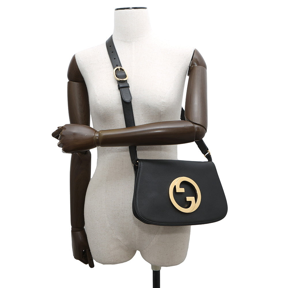 GUCCI Blondie 2WAY Shoulder Black699268 Leather Size Small