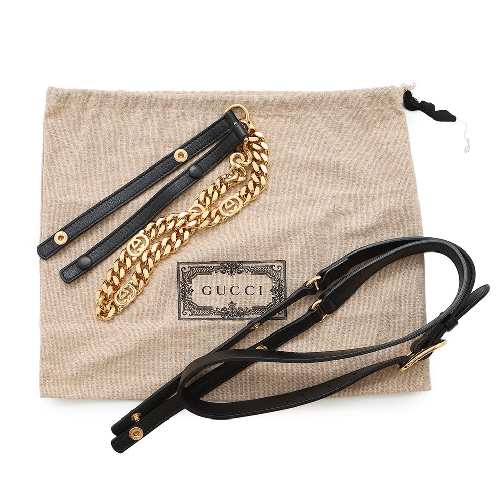 GUCCI Blondie 2WAY Shoulder Black699268 Leather Size Small