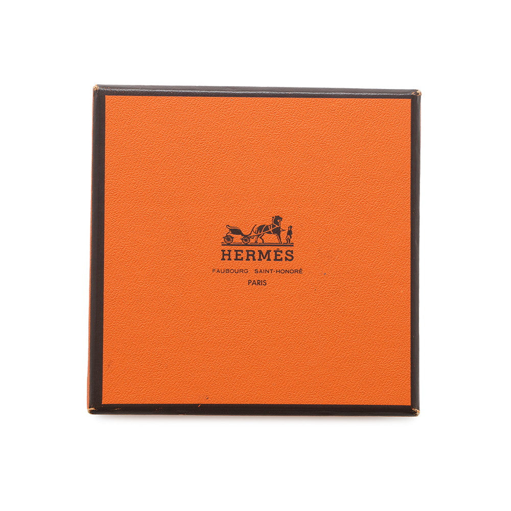 HERMES Combination Bangle Size S Black/Silver Leather Metal