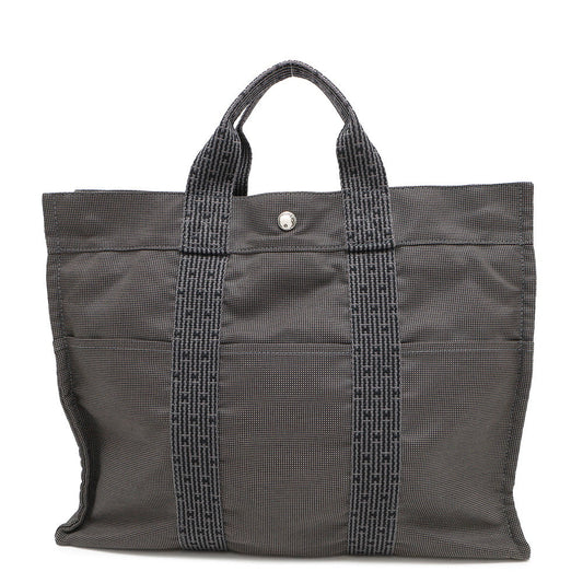 HERMES Her Line Tote Gray Canvas Size MM