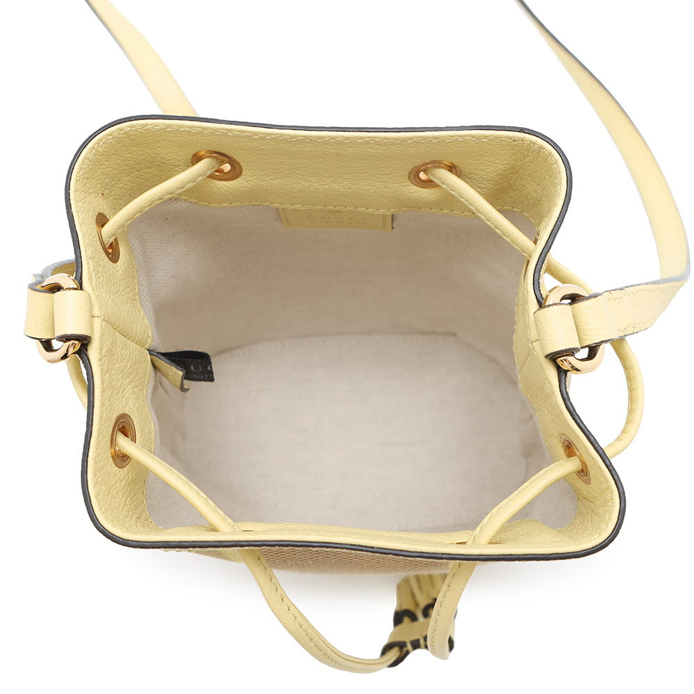 GUCCI Bucket Shoulder Yellow550620 GG Canvas Leather Size Mini