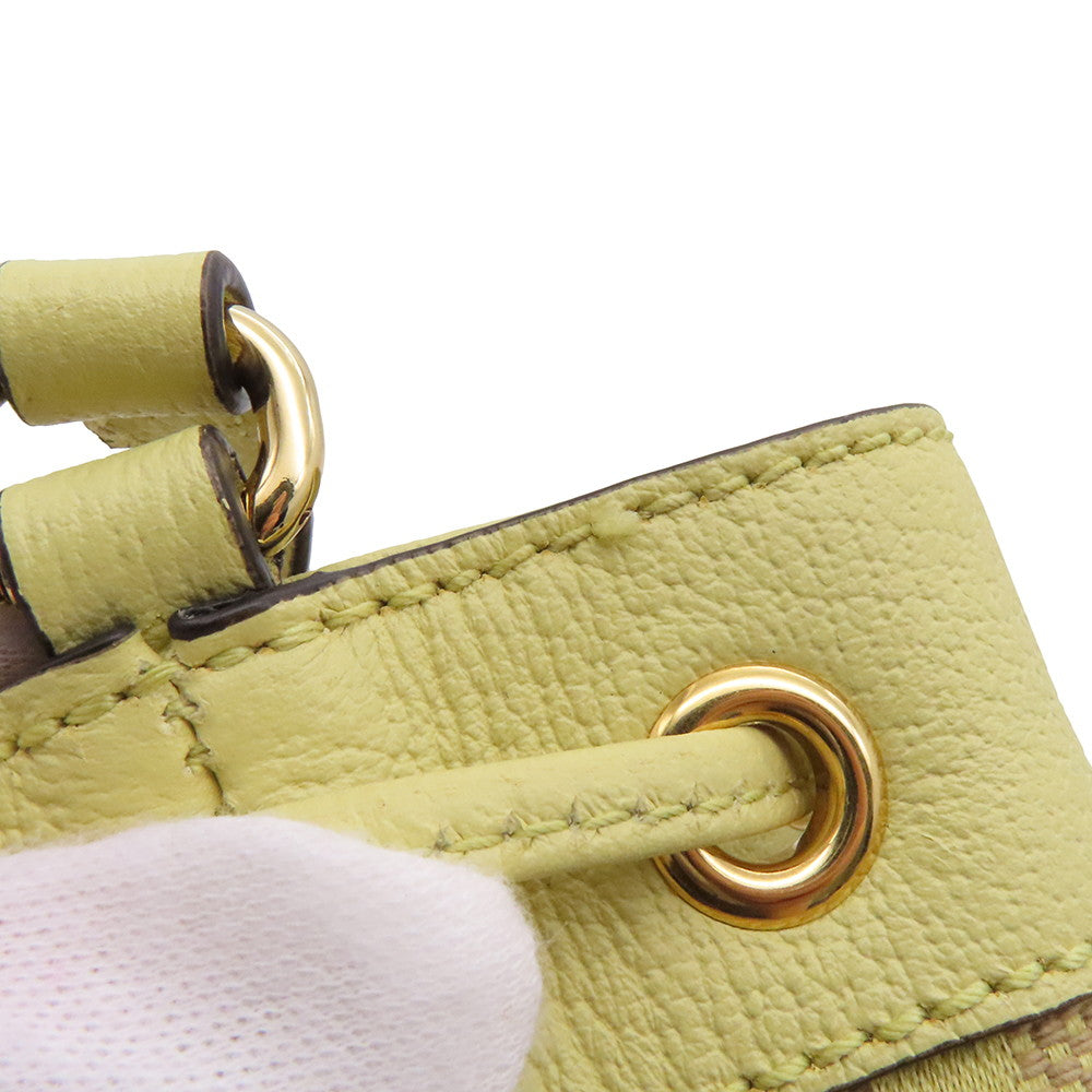 GUCCI Bucket Shoulder Yellow550620 GG Canvas Leather Size Mini
