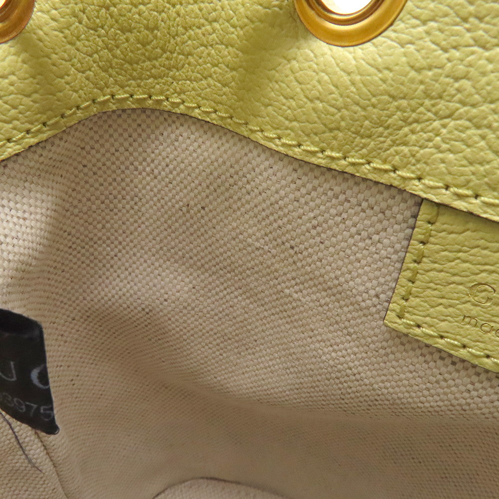GUCCI Bucket Shoulder Yellow550620 GG Canvas Leather Size Mini