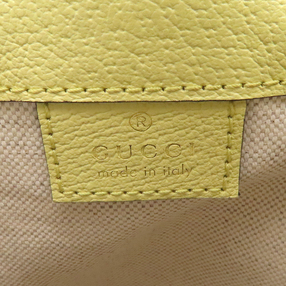 GUCCI Bucket Shoulder Yellow550620 GG Canvas Leather Size Mini