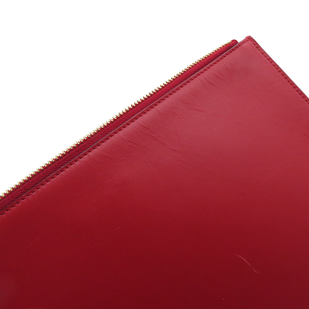 GUCCI BOSCO Clutch Bag Beige/Pink/Red506280 GG Supreme Suede Leather