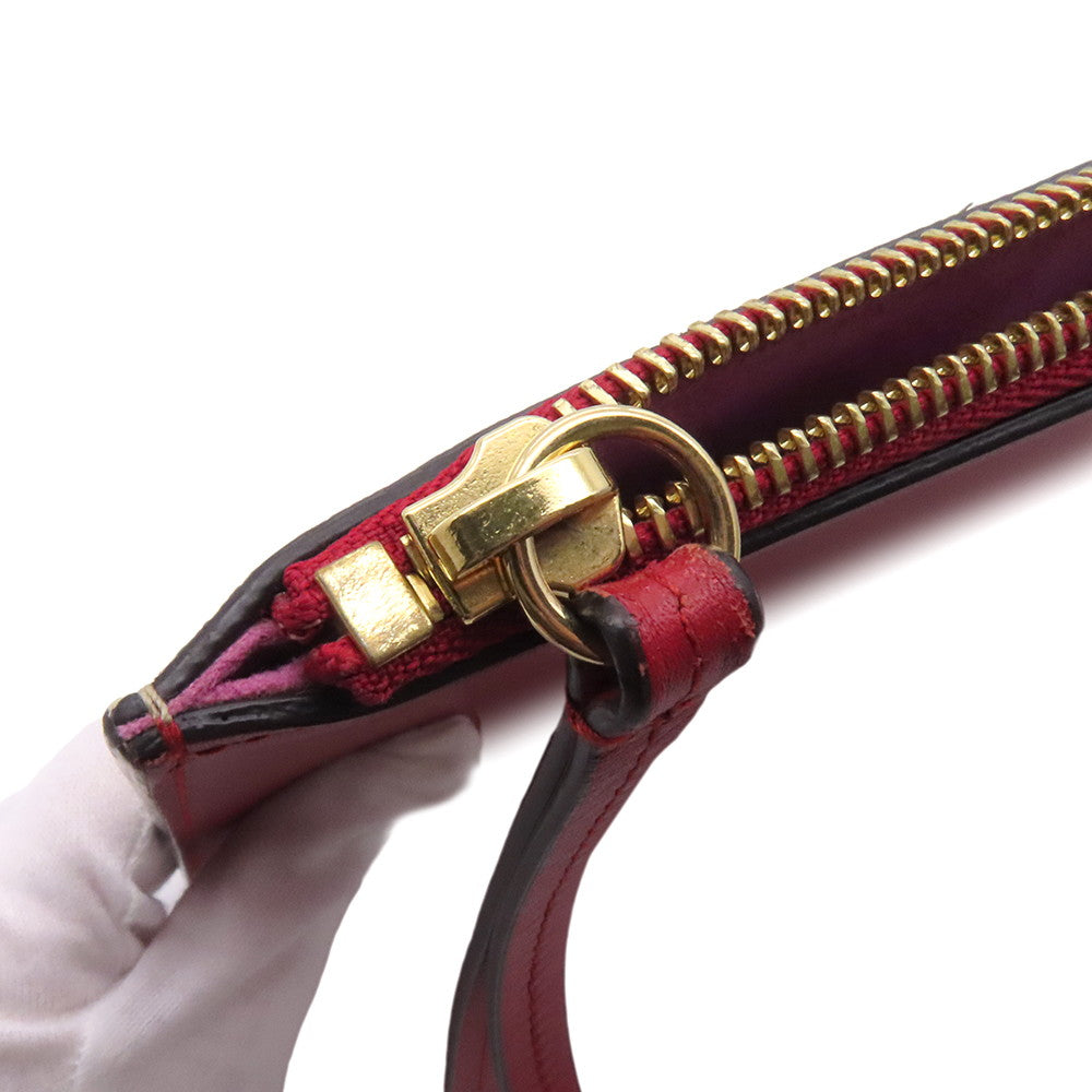 GUCCI BOSCO Clutch Bag Beige/Pink/Red506280 GG Supreme Suede Leather