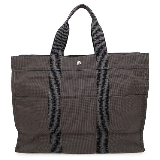 HERMES Her Line Tote Gray Canvas Size GM