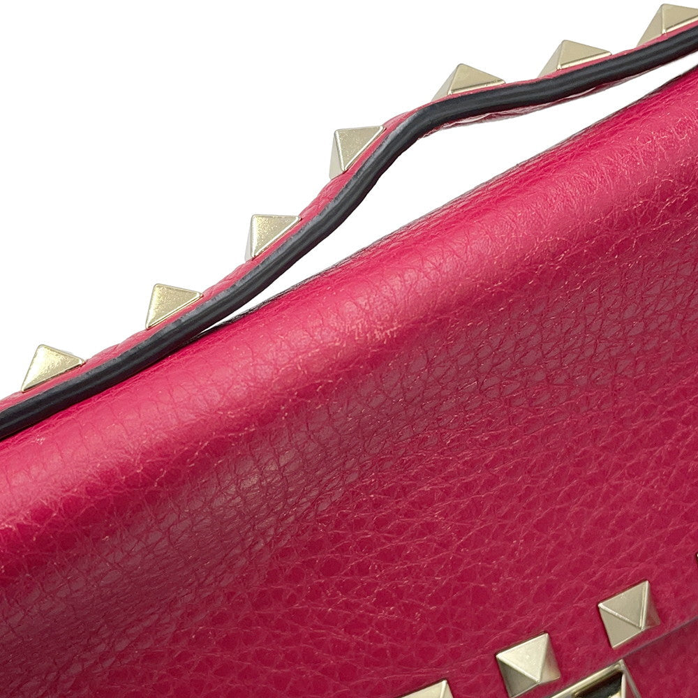 Valentino Garavani RockStudded Shoulder Bag Pink Leather