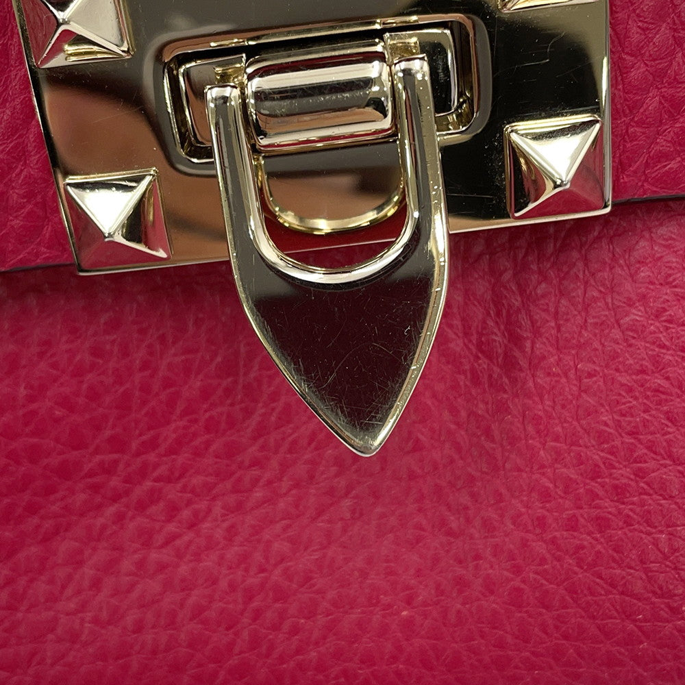 Valentino Garavani RockStudded Shoulder Bag Pink Leather