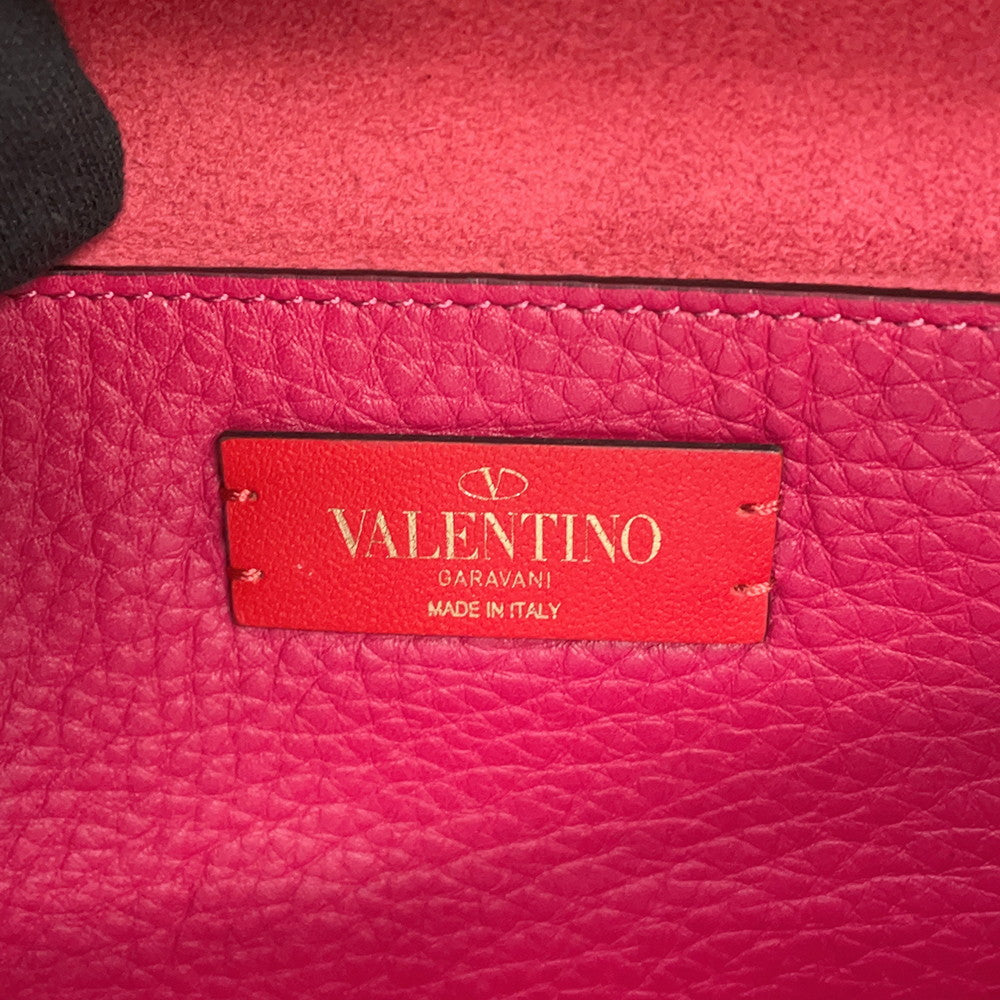 Valentino Garavani RockStudded Shoulder Bag Pink Leather