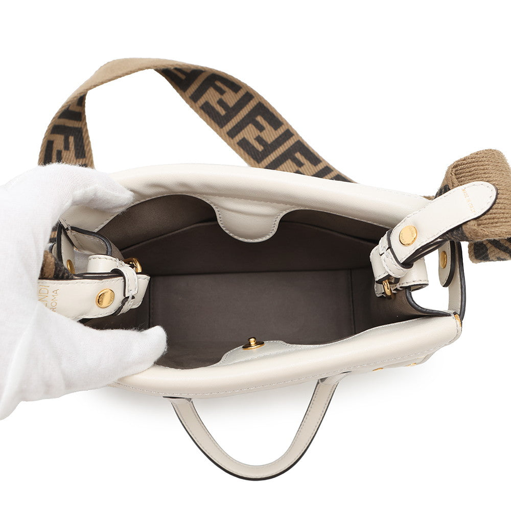 FENDI Flip White8BT306 Leather Size Small