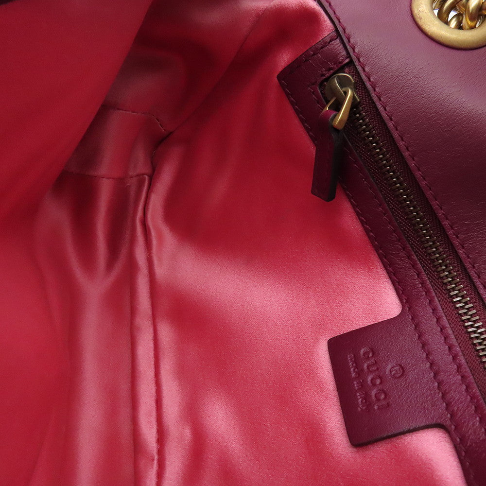 GUCCI GG Marmont ChainShoulder Bag Purple443497 Velour Leather