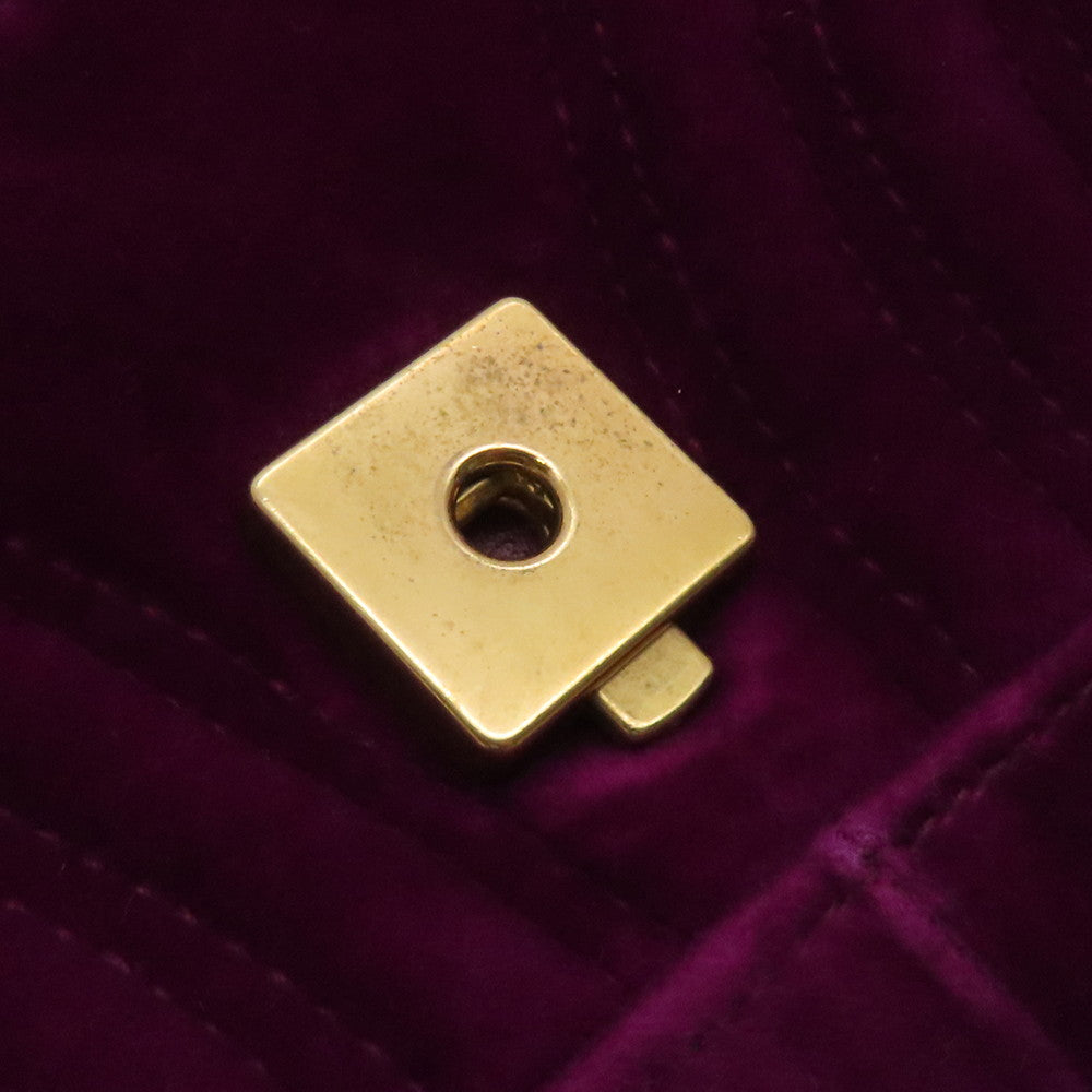 GUCCI GG Marmont ChainShoulder Bag Purple443497 Velour Leather