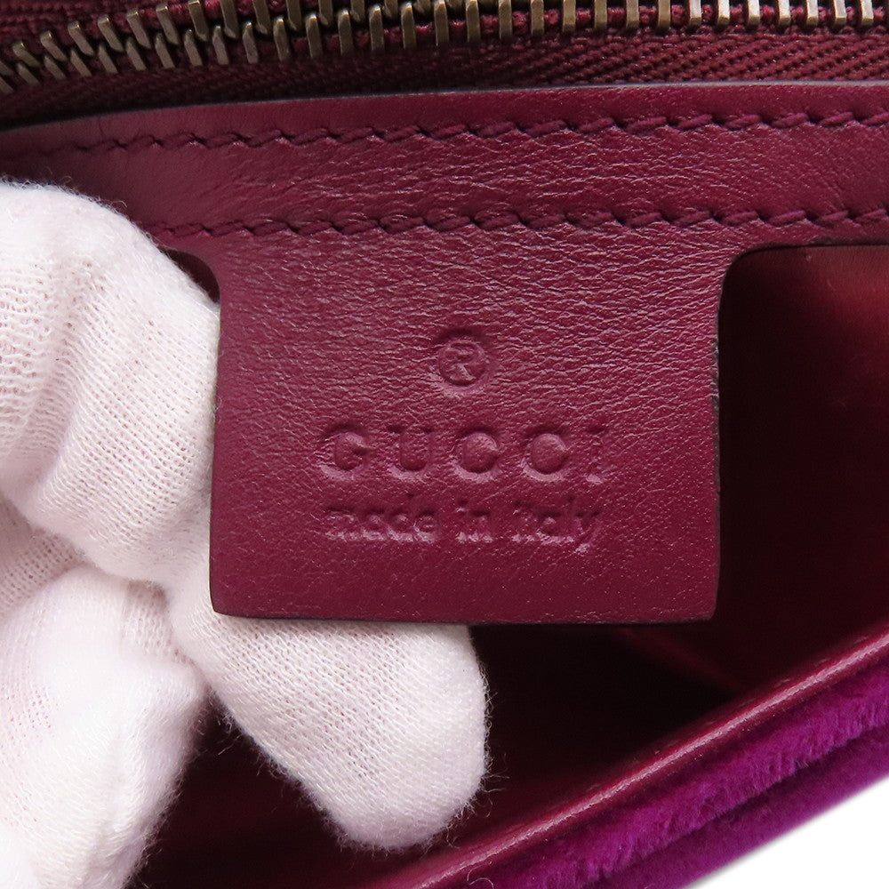GUCCI GG Marmont ChainShoulder Bag Purple443497 Velour Leather