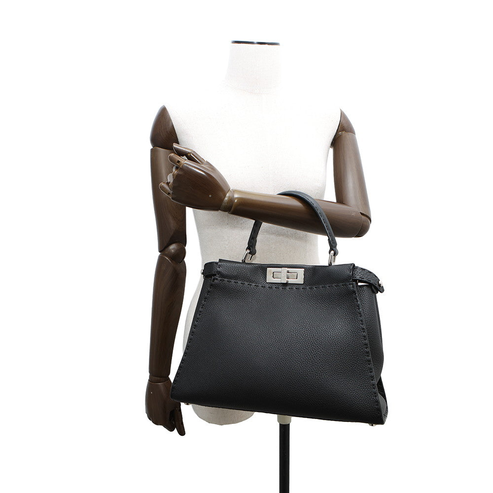 FENDI Selleria Peekaboo Black8BN290 Leather Size regular