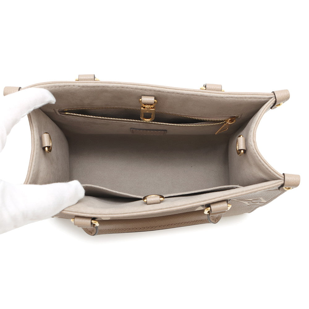 LOUIS VUITTON Onthego Tourterelle claimM45779 Bicolor Monogram Empreinte Leather Monogram Giant Size PM