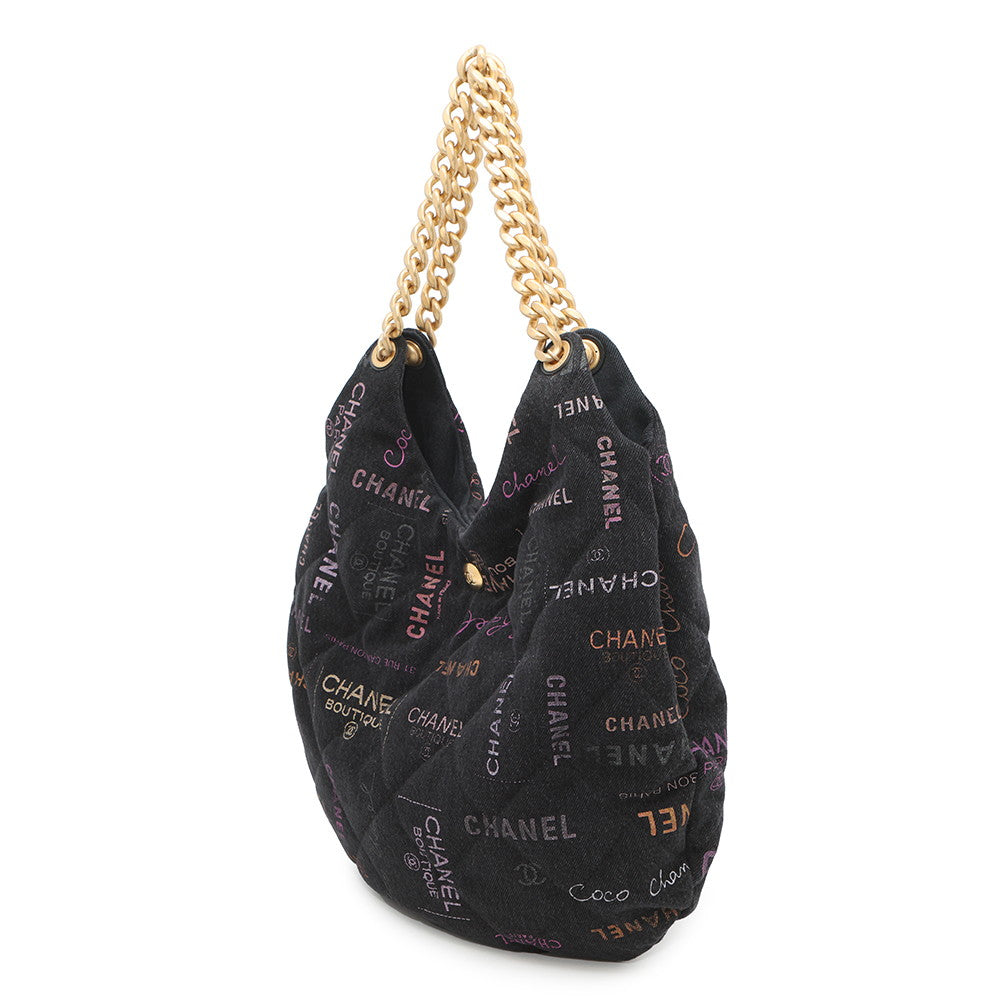CHANEL Matelasse Hobo Shoulder Bag Black/MulticolorAS3127 Denim