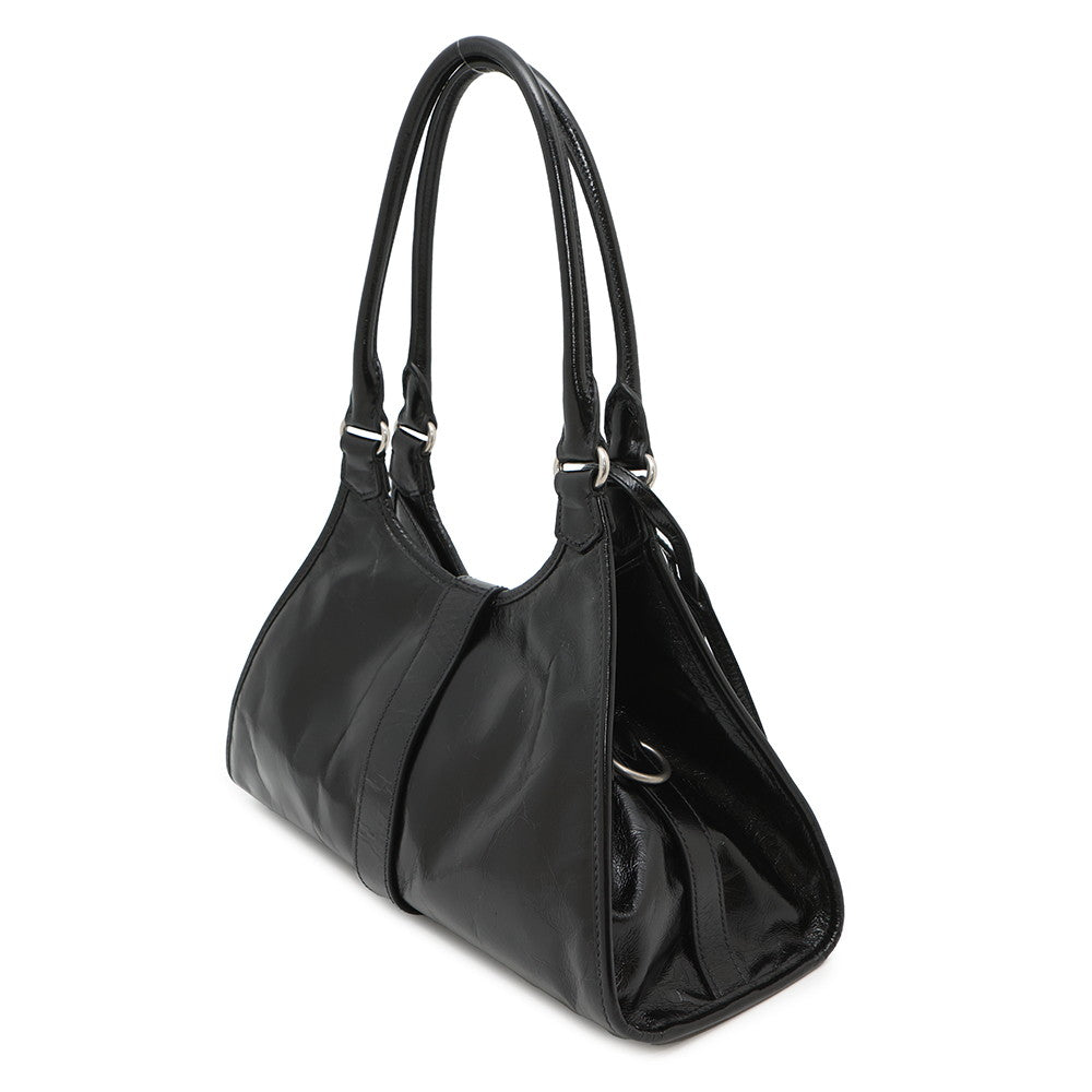 PRADA Hobo Bag Black1BG563 Calf Leather Size Medium