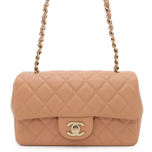 CHANEL Matelasse Single Chain Shoulder Bag BrownA69900 Lambskin Size Mini