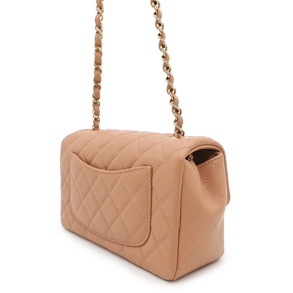 CHANEL Matelasse Single Chain Shoulder Bag BrownA69900 Lambskin Size Mini